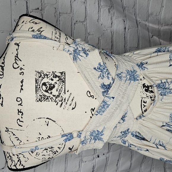 Torrid Smocked Criss-Cross Babydoll Top Tropical/Palm Tree Print Size Med. (00) - Picture 7 of 10